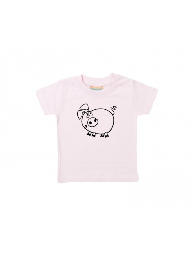 Kinder T-Shirt  Funny Tiere Ferkel rosa, 0-6 Monate