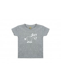 Kinder T-Shirt  Funny Tiere Esel grau, 0-6 Monate