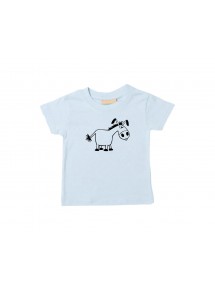 Kinder T-Shirt  Funny Tiere Esel hellblau, 0-6 Monate