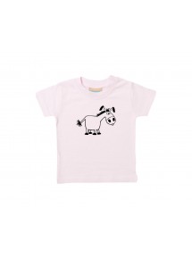 Kinder T-Shirt  Funny Tiere Esel rosa, 0-6 Monate