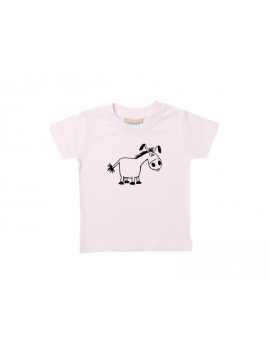 Kinder T-Shirt  Funny Tiere Esel rosa, 0-6 Monate