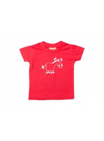Kinder T-Shirt  Funny Tiere Esel rot, 0-6 Monate