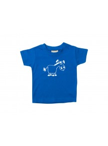 Kinder T-Shirt  Funny Tiere Esel royal, 0-6 Monate