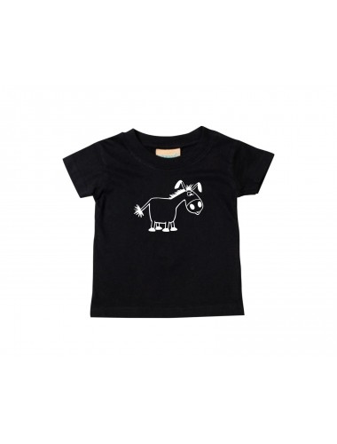 Kinder T-Shirt  Funny Tiere Esel schwarz, 0-6 Monate