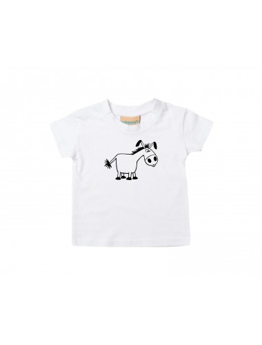 Kinder T-Shirt  Funny Tiere Esel weiss, 0-6 Monate