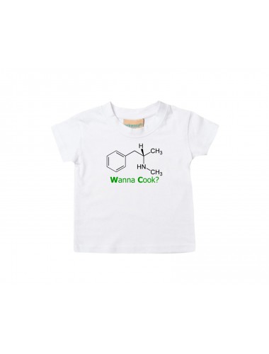 Cooles Kinder T-Shirt  Wanna Cook Srukturformel weiss, 0-6 Monate