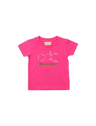 Cooles Kinder T-Shirt  Wanna Cook Srukturformel pink, 0-6 Monate