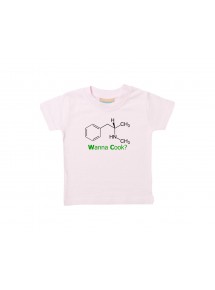 Cooles Kinder T-Shirt  Wanna Cook Srukturformel rosa, 0-6 Monate