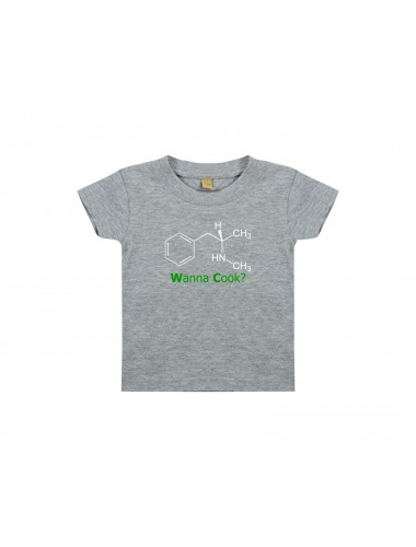 Cooles Kinder T-Shirt  Wanna Cook Srukturformel grau, 0-6 Monate