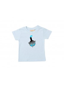 Cooles Kinder T-Shirt  Wanna Cook Reagenzglas Test Tube hellblau, 0-6 Monate