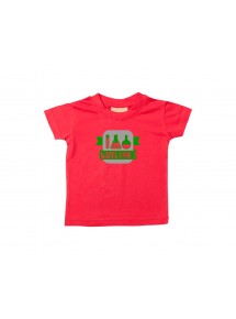 Cooles Kinder T-Shirt  Wanna Cook Reagenzglas rot, 0-6 Monate