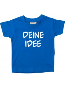 Baby Shirt individuell mit Wunschtext oder Logo bedruckt, royal, Größe 0-6 Monate