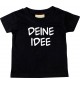 Baby Shirt individuell mit Wunschtext oder Logo bedruckt, schwarz, Größe 0-6 Monate