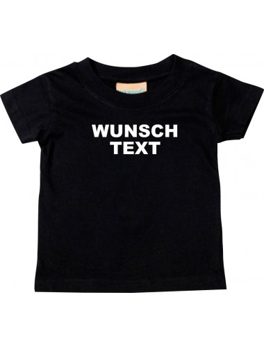 Baby Kinder T-Shirt individuell mit Wunschtext oder Logo bedruckt, schwarz, 0-6 Monate