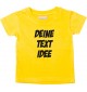 Baby Kinder T-Shirt individuell mit Wunschtext bedruckt, gelb, Größe 0-6 Monate