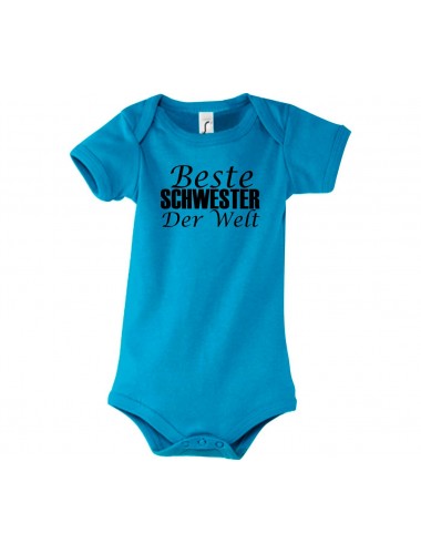 Baby Body Beste Schwester der Welt, hellblau, 12-18 Monate