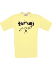 Männer-Shirt Heimathafen Göttingen  kult, hellgelb, Größe L