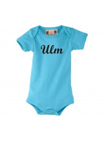 Baby Body Deine Stadt Ulm City Shirts kult, türkis, 0-6 Monate