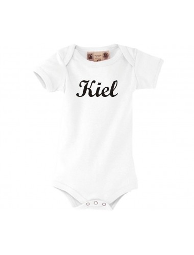 Baby Body Deine Stadt Kiel City Shirts kult, weiss, 0-6 Monate
