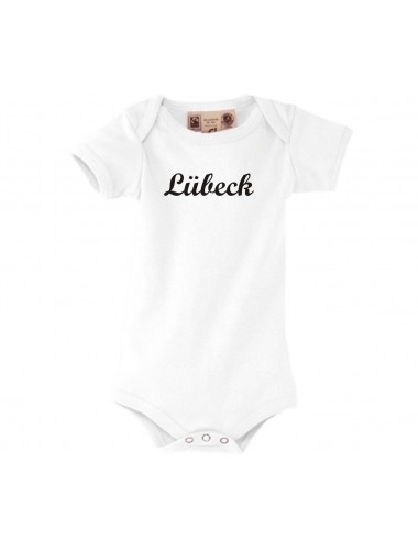 Baby Body Deine Stadt Lübeck City Shirts kult, weiss, 0-6 Monate