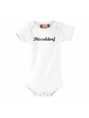 Baby Body Deine Stadt Düsseldorf City Shirts kult, weiss, 0-6 Monate