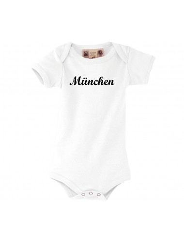 Baby Body Deine Stadt München City Shirts kult, weiss, 0-6 Monate