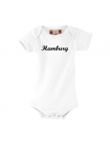 Baby Body Deine Stadt Hamburg City Shirts kult, weiss, 0-6 Monate