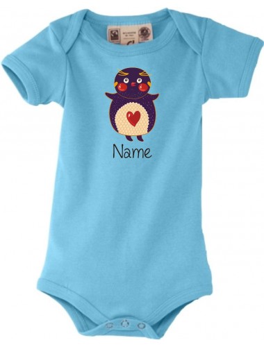 BIO Baby Body mit tollen Motiven inkl Ihrem Wunschnamen Pinguin