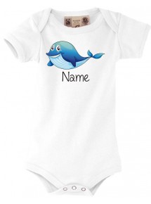 BIO Baby Body mit tollen Motiven inkl Ihrem Wunschnamen Delfin