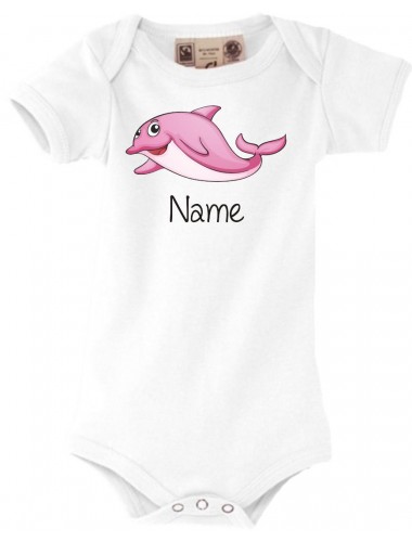 BIO Baby Body mit tollen Motiven inkl Ihrem Wunschnamen Delfin