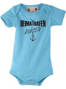 Baby Body Heimathafen Rügen, türkis, 0-6 Monate