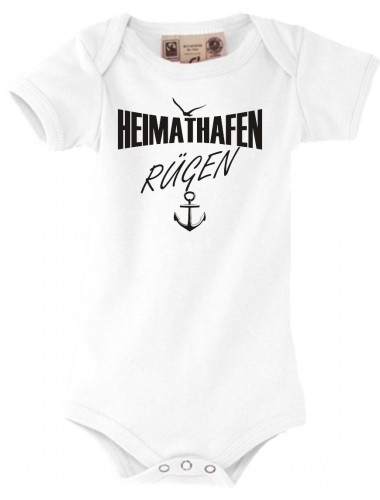 Baby Body Heimathafen Rügen, weiss, 0-6 Monate