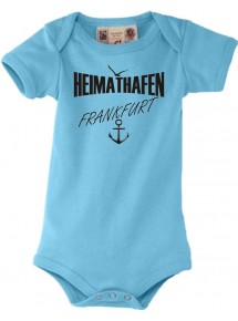 Baby Body Heimathafen Frankfurt, türkis, 0-6 Monate