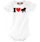 Baby Body lustige Tierwelt I love Tiere Pferde, kult, weiss, 0-6 Monate