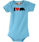 Baby Body lustige Tiere I love Tiere Nashorn, kult, türkis, 0-6 Monate