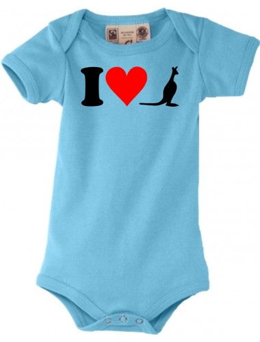 Baby Body lustige Tiere Zoo I love Tiere Pinguin, kult, türkis, 0-6 Monate