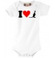 Baby Body lustige Tiere Zoo I love Tiere Pinguin, kult, weiss, 0-6 Monate