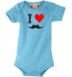 Baby Body lustige I LOVE Mustache Moustache Bart, 0-18 Monate