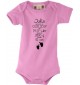 Baby Body zur Geburt mit deinem persönlichen Initialien Fußabruck, Farbe rosa, Größe 0-6 Monate