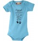 Baby Body zur Geburt mit deinem persönlichen Initialien Handabruck, Farbe türkis, Größe 0-6 Monate