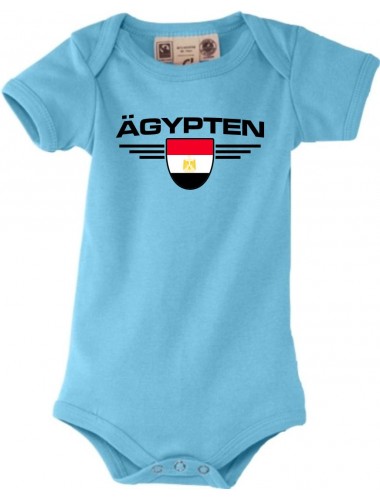 Baby Body Ägypten, Wappen, Land, Länder, türkis, 0-6 Monate