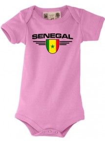Baby Body Senegal, Wappen, Land, Länder, rosa, 0-6 Monate