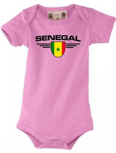Baby Body Senegal, Wappen, Land, Länder, rosa, 0-6 Monate