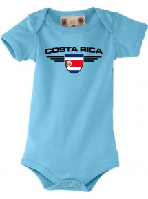 Baby Body Costa Rica, Wappen, Land, Länder, türkis, 0-6 Monate