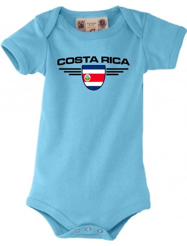Baby Body Costa Rica, Wappen, Land, Länder, türkis, 0-6 Monate