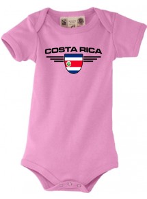 Baby Body Costa Rica, Wappen, Land, Länder, rosa, 0-6 Monate