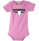 Baby Body Nigeria, Wappen, Land, Länder, rosa, 0-6 Monate