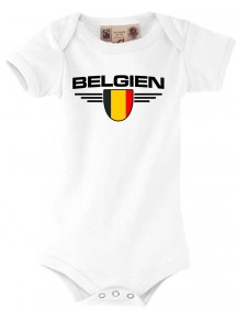 Baby Body Belgien, Wappen, Land, Länder, weiss, 0-6 Monate