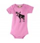 Süßer Baby Body Tiere Elch, Elk, Karibus, rosa, 0-6 Monate