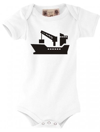 Süßer Baby Body Frachter, Seefahrt, Übersee, Skipper, Kapitän, weiss, 0-6 Monate